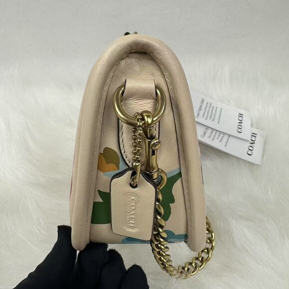 Coach Swinger Bag 20 With Quilting And Floral Bouquet Print New With Defects - Picture 4 of 9